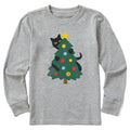 Kids Cat Christmas Tree Long Sleeve Crusher Tee product image 1