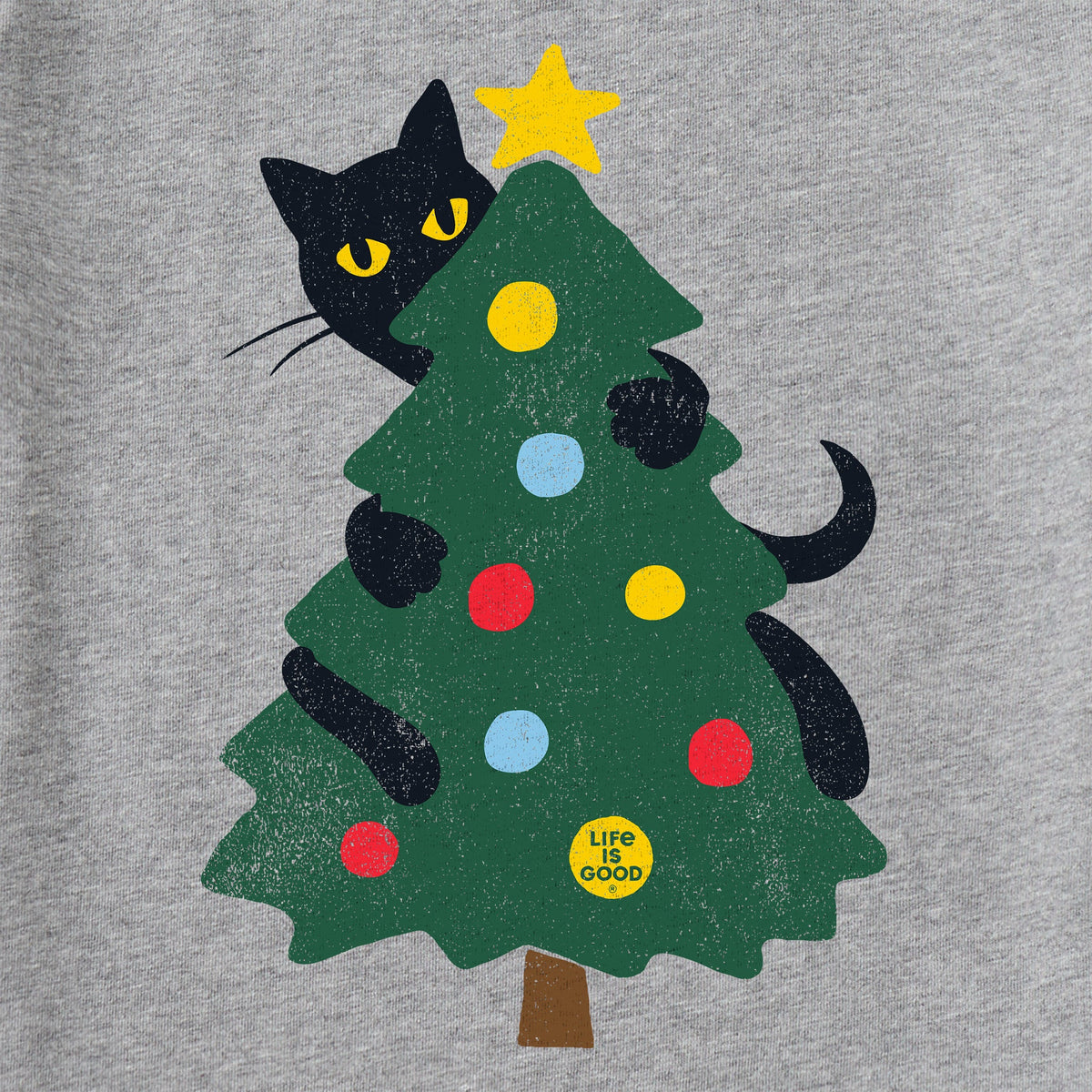 Kids Cat Christmas Tree Long Sleeve Crusher Tee product image 2