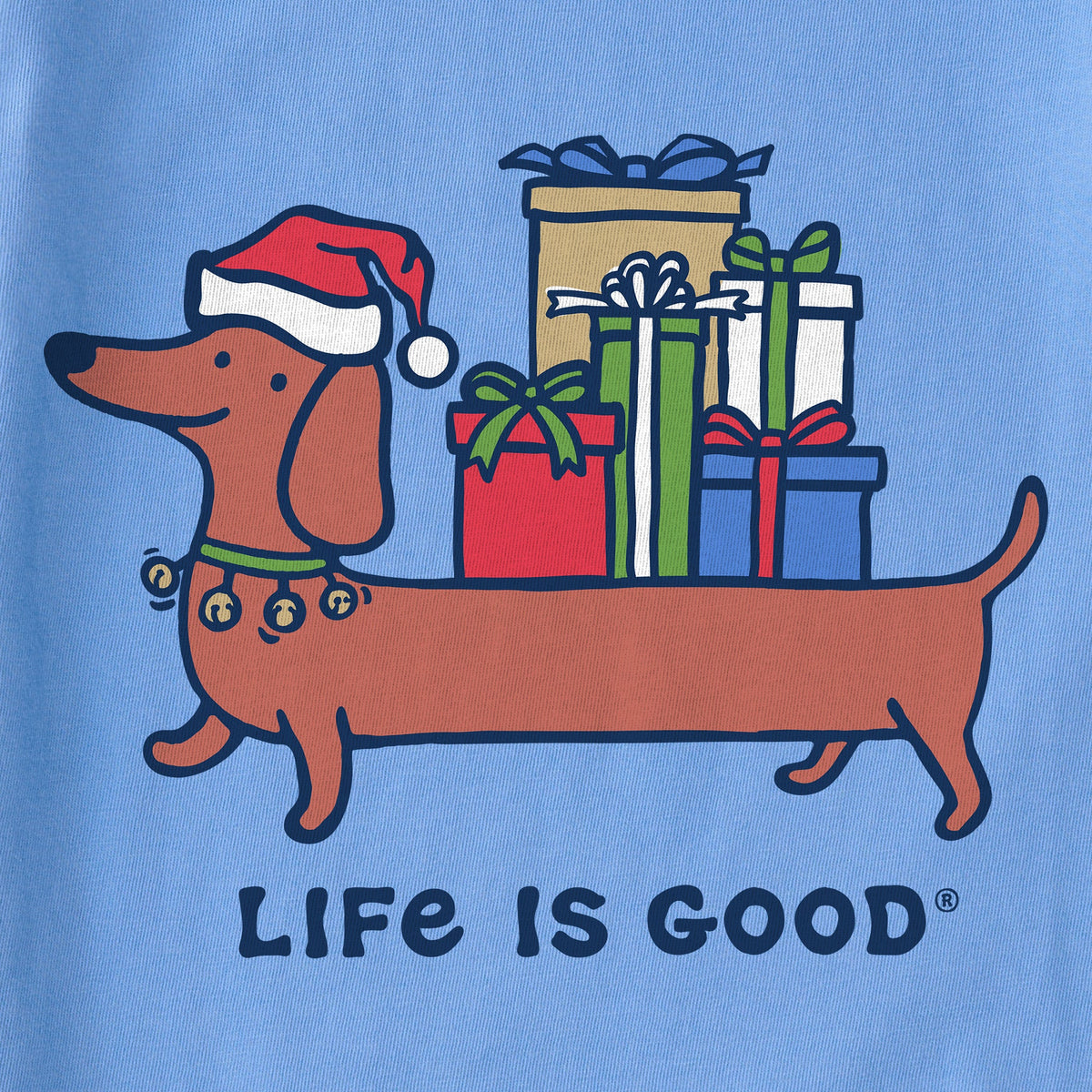 Kids Christmas Dachshund Long Sleeve Crusher Tee