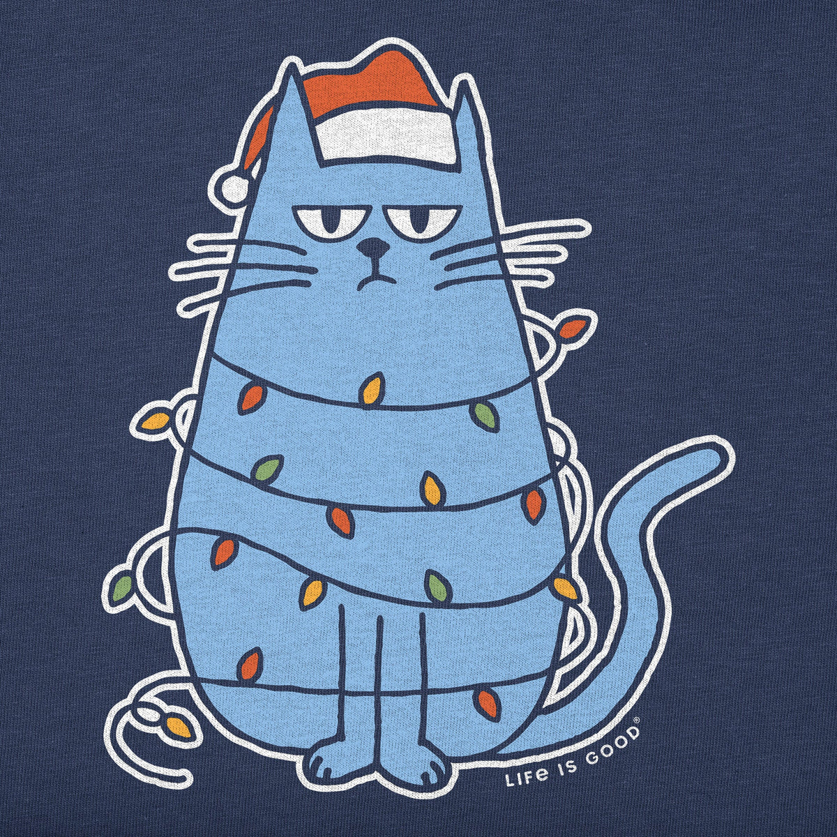 Kids Bored Christmas Cat Long Sleeve Crusher Tee